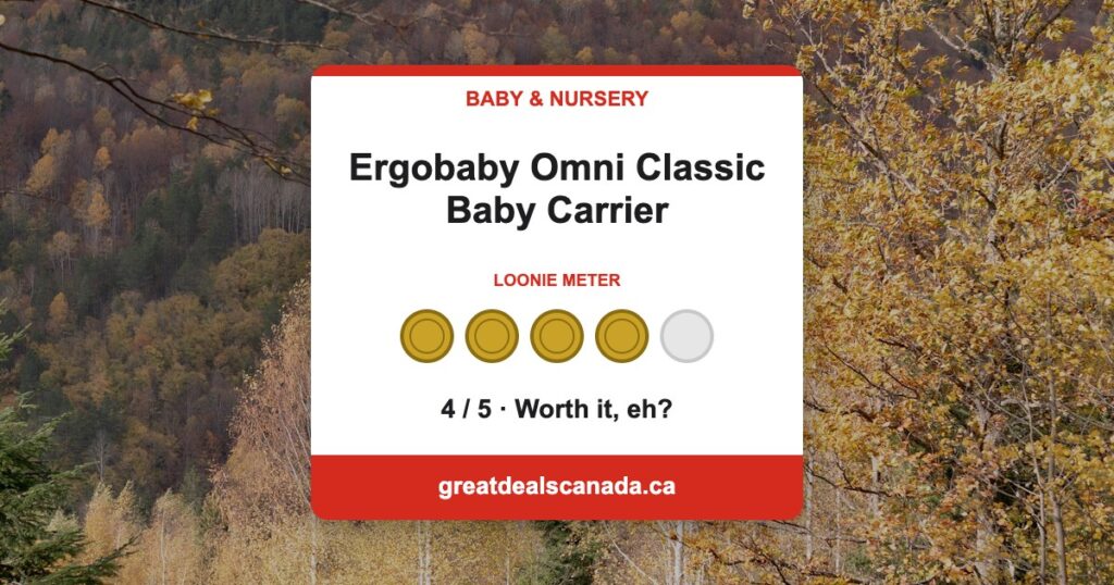 Ergobaby Omni Classic baby carrier deal, rated 4 out of 5 loonies