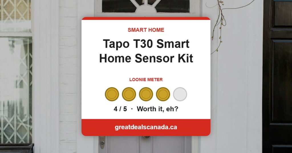 Tapo T30 smart home sensor kit deal, rated 4 out of 5 loonies